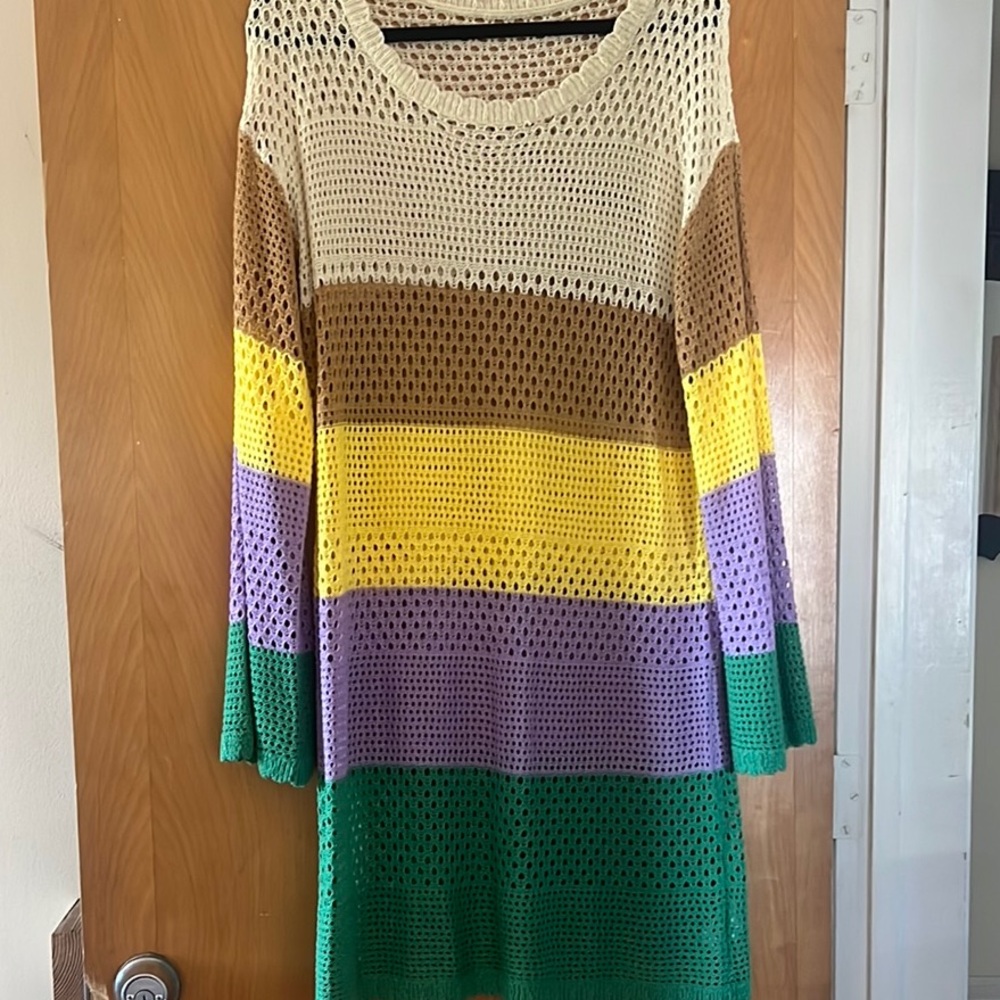 Multicolor Striped Knit Cover-Up - Picture 2 of 6
